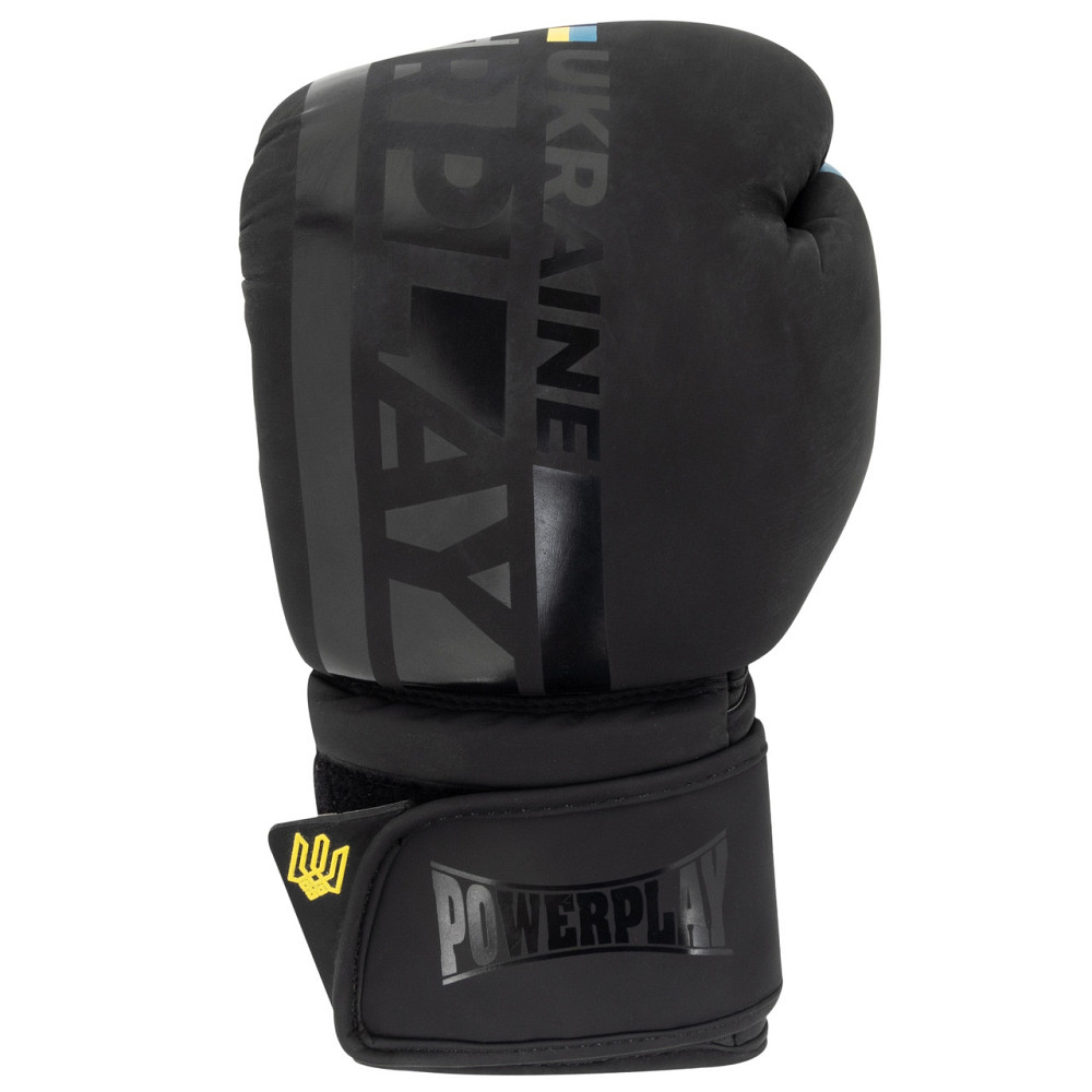 Боксерські рукавички для боксу та єдиноборств чорні на липучці 12 унцій PowerPlay 3021 Ukraine Київ - фото 2