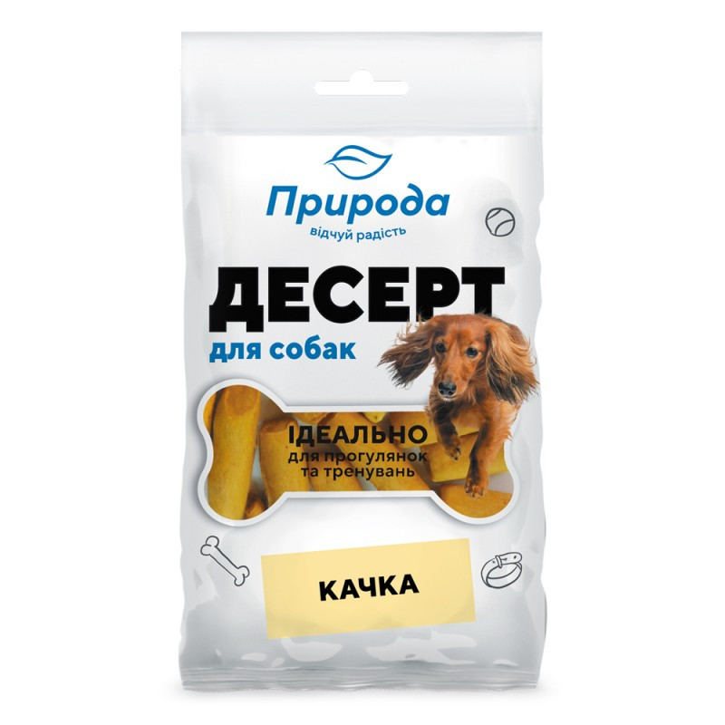 Ласощі для всіх порід собак Десерт "Качка" печиво для собак 100 г, Природа Вінниця - фото 1