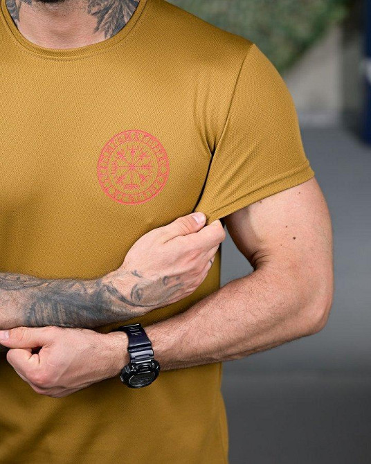 Тактическая потоотводящая футболка Смерть зачекає coyot РП7340 Одеса - фото 5