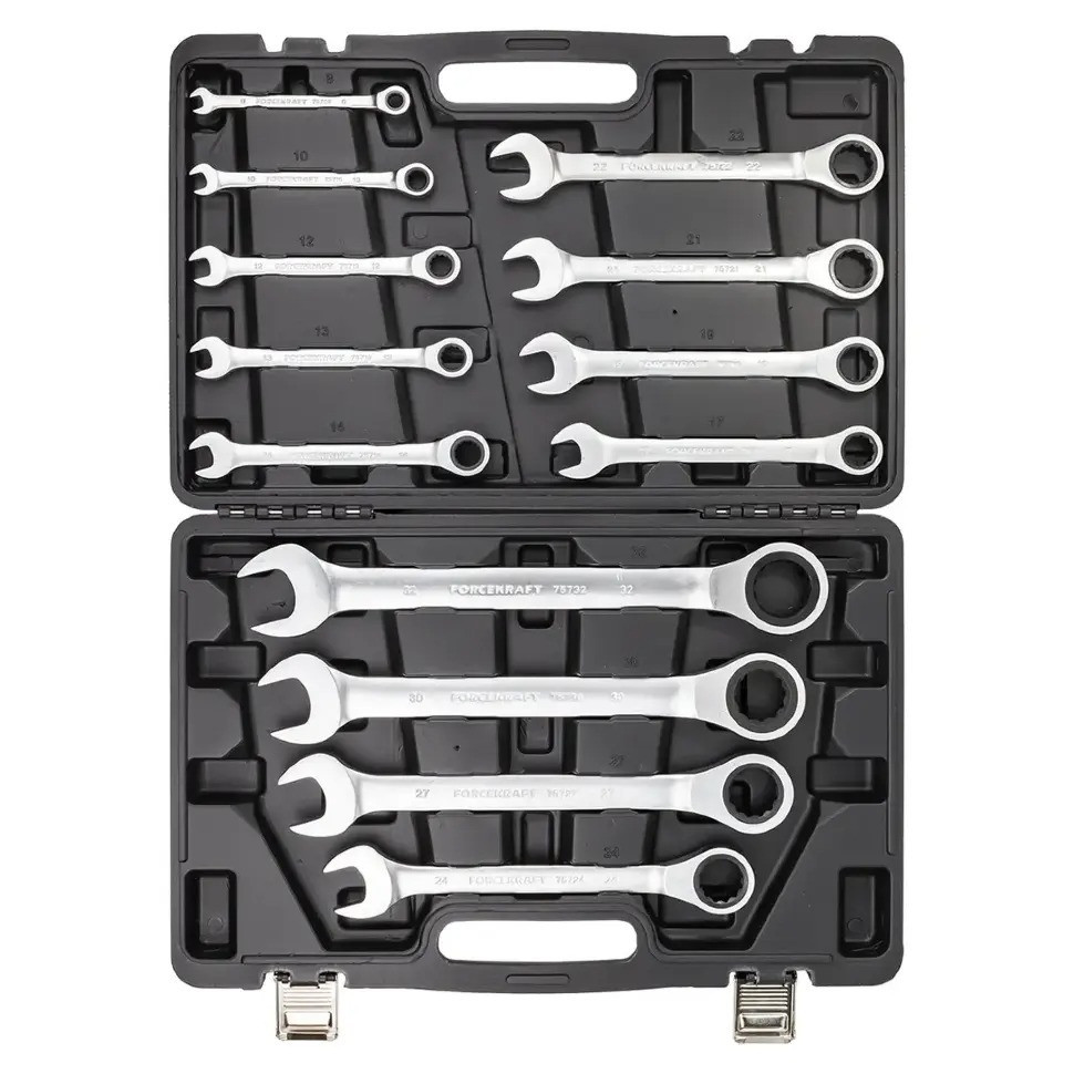 Набір ключів тріскачкових 13 пр. (8-32 мм) FORCEKRAFT FK-10339 Одеса - фото 2