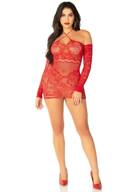 Сукня Leg Avenue Seamless Off The Shoulder Mini Dress One Size, Red Львів - фото 6