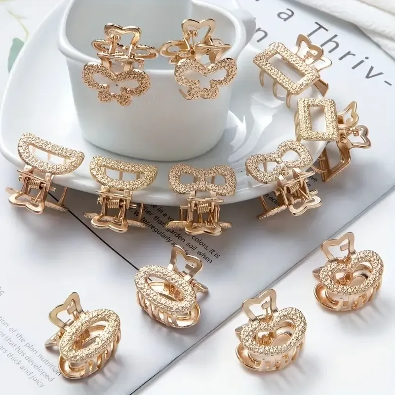 Набір із 6 золотистих міні заколок для волосся – золотисті крабики Київ - фото 3