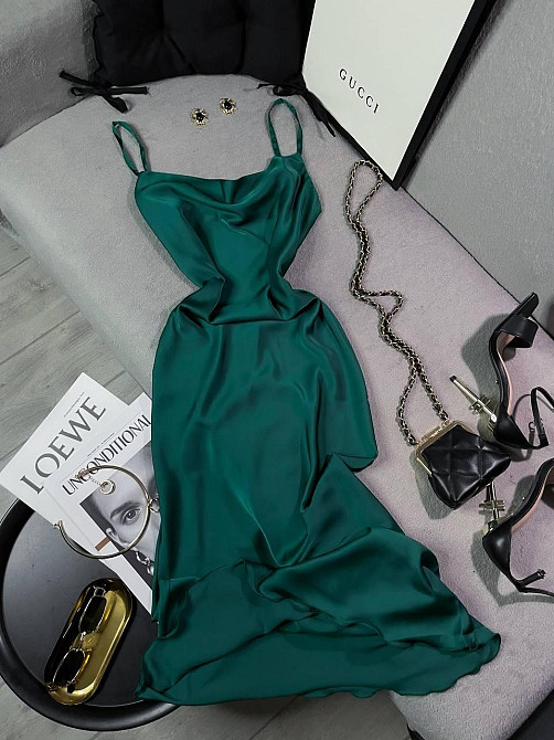 Женское романтическое элегантное платье шелк Зеленый, 44/46 Одесса - изображение 1