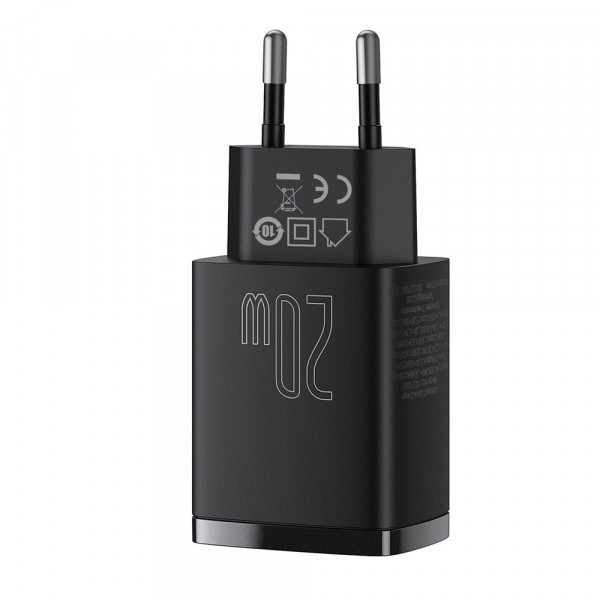 Зарядний пристрій 2xUSB 20W (USB-C+USB-A) Чорний Baseus (CCXJ-B01) Київ - фото 4