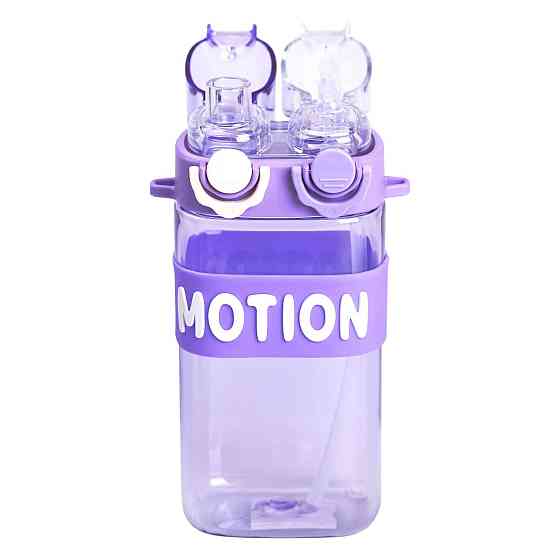 Пляшка для води з трубочкою 550 мл спортивна пластикова пляшка для тренувань Фіолетова HP-14-49V Коломия