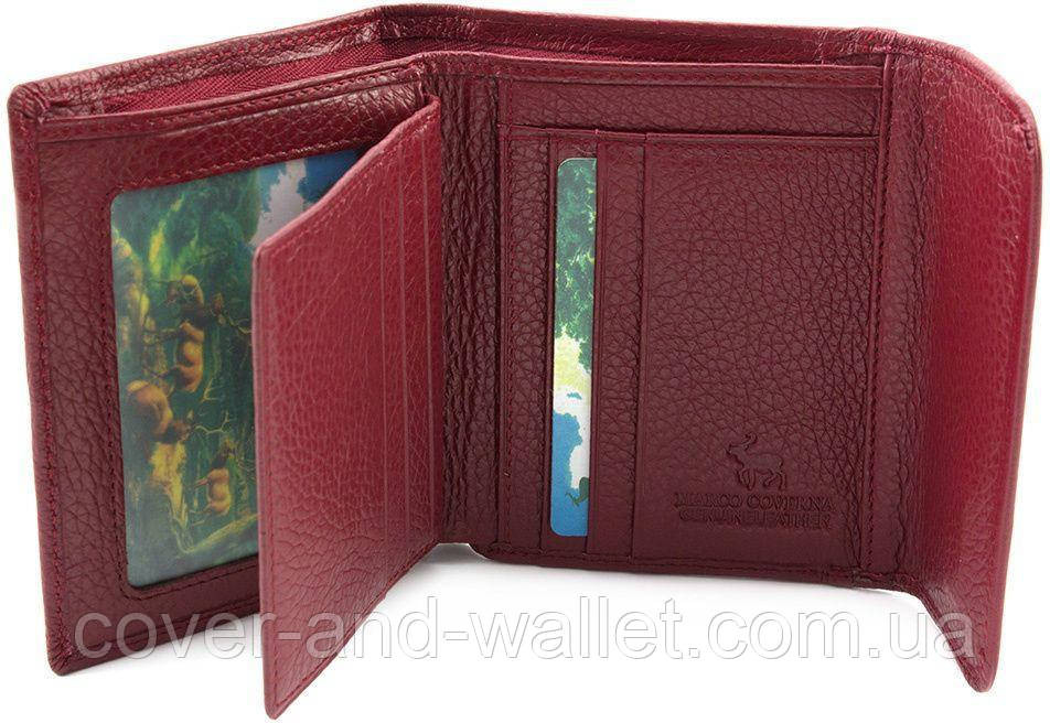 Маленький женский кожаный кошелек под карточки бордоввого цвета ST Leather 2047A Киев - изображение 8