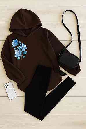 Жіночий теплий прогулянковий костюм: кофта + лосини двосторонній фліс + дайвінг на флісі Шоколад, 50/52 Одеса