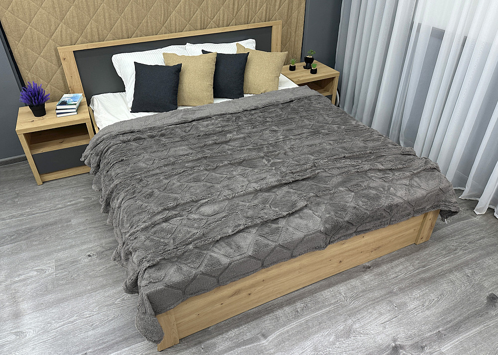 Плед-покривало Ромб 200х230 см (+-5см) Сірий (87-259) Київ - фото 3