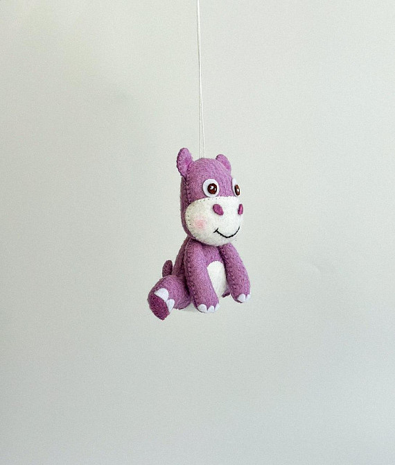 М’яка фетрова іграшка бегемот ручної роботи – безпечна розвиваюча іграшка Київ - фото 4