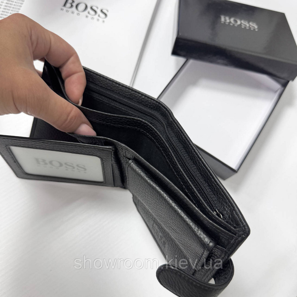 Мужское брендовое портмоне из натуральной кожи на кнопке Boss (6605) Киев - изображение 4