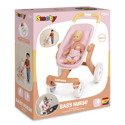 Коляска для кукол Smoby Baby Nurse Терракотовая пудра. Прогулка, с поворотными колесами, 18 мес + (7600251224) Винница - изображение 2