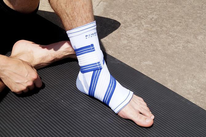 Бандаж на гомілкостоп Power System PS-6009 Ankle Support Pro Blue/White L/XL (1шт.) Каменское - изображение 10