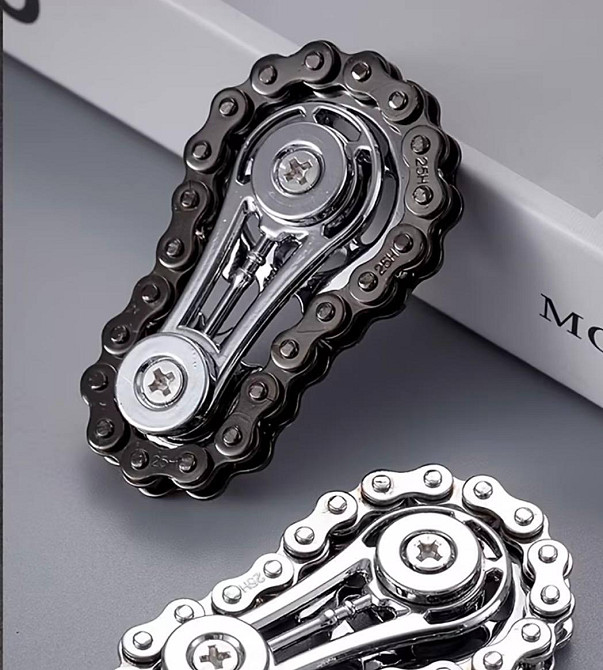 Металевий спінер ланцюг антистрес ручний велосипедний ланцюжок портативний фіджет іграшка Київ - фото 4