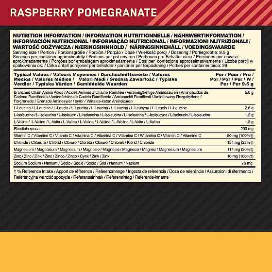 Аминокислота Bcaa Train and Sustain 266g (Малина-гранат) EU Луцк
