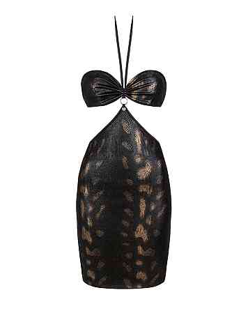 Платье под змеиную кожу Obsessive Vivianty dress M/L, черное Sex Aura Киев