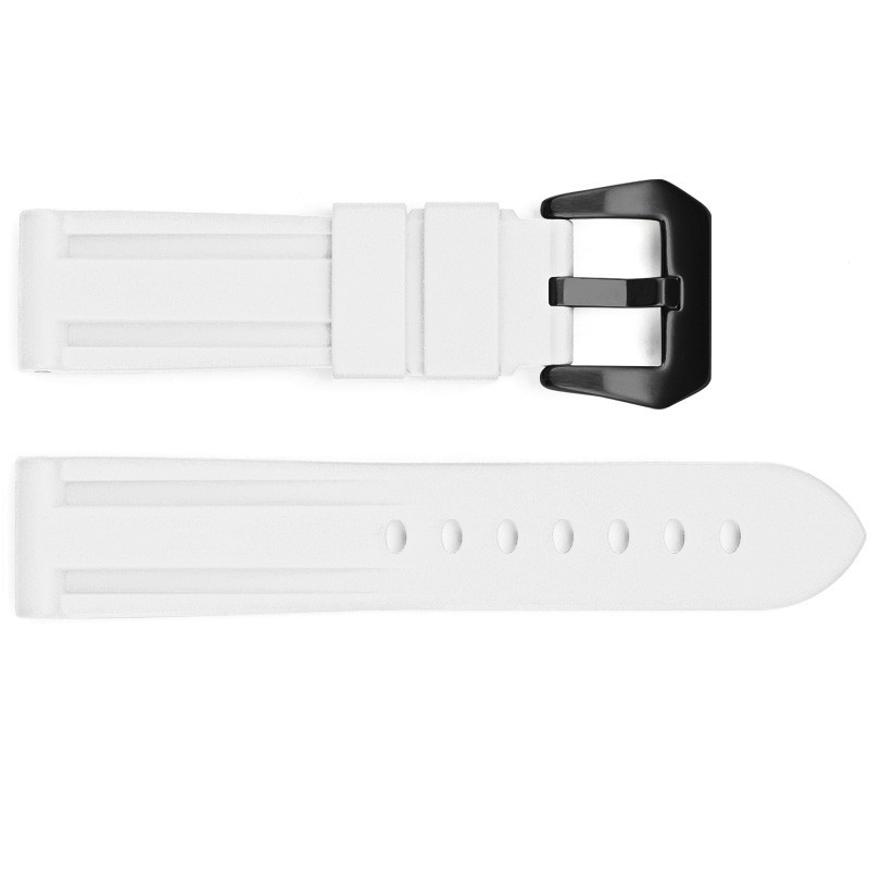 Ремінець для годинника 3001 Silicone White-Black 24 мм. SBR Київ - фото 1