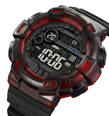 Часы мужские спортивные наручные Skmei 2110 (Черный с красным) Киев