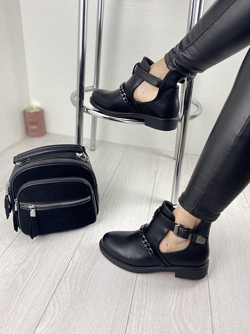 Жіночі черевики MENGTING чорні еко-шкіра 38р. (2029) Коломия - фото 6