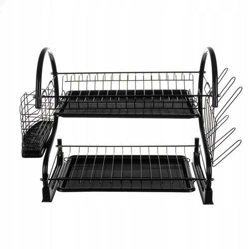 Двухуровневая сушилка металлическая для посуды в стиле лофт Ruhhy (24634) Нововолынск - изображение 3