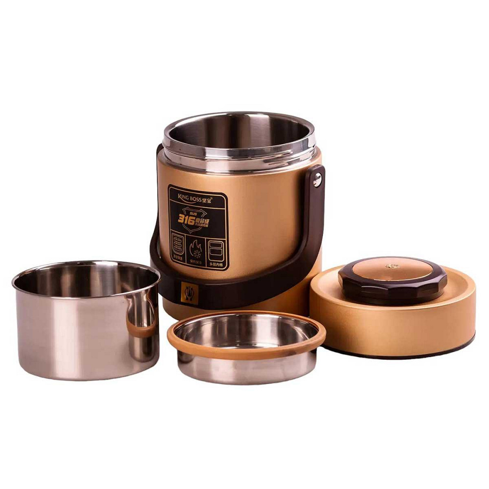 Yiwu Термос для їжі з 2 контейнерами з нержавіючої сталі на 1.5 літра золото HP156GL Київ - фото 2