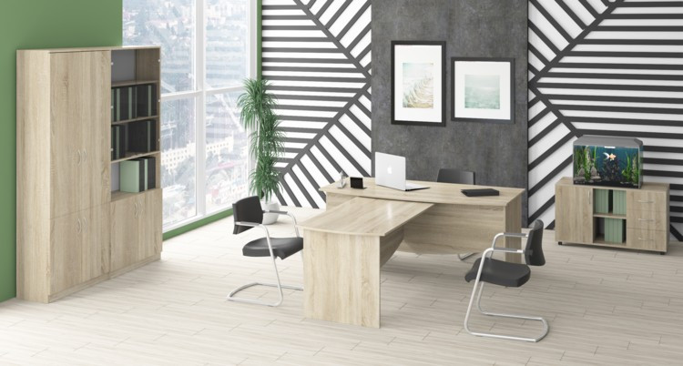 Стіл офісний Лідер, Дуб Сонома, 1800/900/760 Львів - фото 3