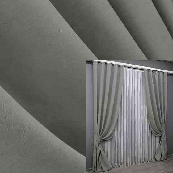 Комплект готовых штор VR-Textil Микровелюр Petek № 1477ш Светло-серый 150х290 см 2 шт (33-0349) Киев