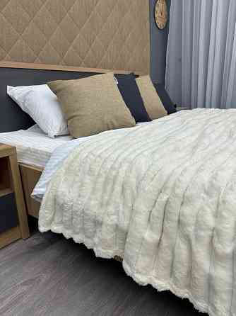 Плед-покривало смужка Шарпей 220х225 см (+-5см) Молочний (87-033) Київ