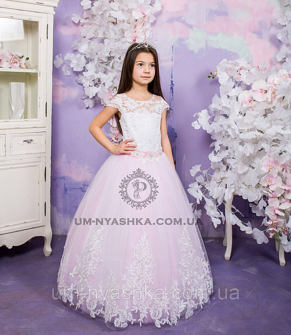 Длинное нарядное платье Дианочка Нежно-розовое на 4-5, 6-7 лет Кривой Рог - изображение 1
