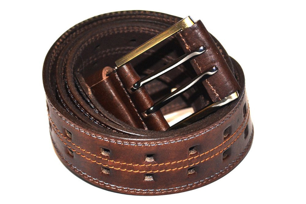 Кожаная портупея - ремень 1200х45 мм коричневая Одесса - изображение 8