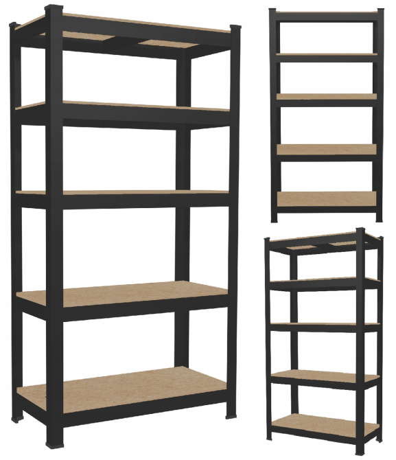 Стеллаж металлический 180х90х40 см 5 полок, погрузка - 175 кг на полку (Черный) Киев - изображение 1