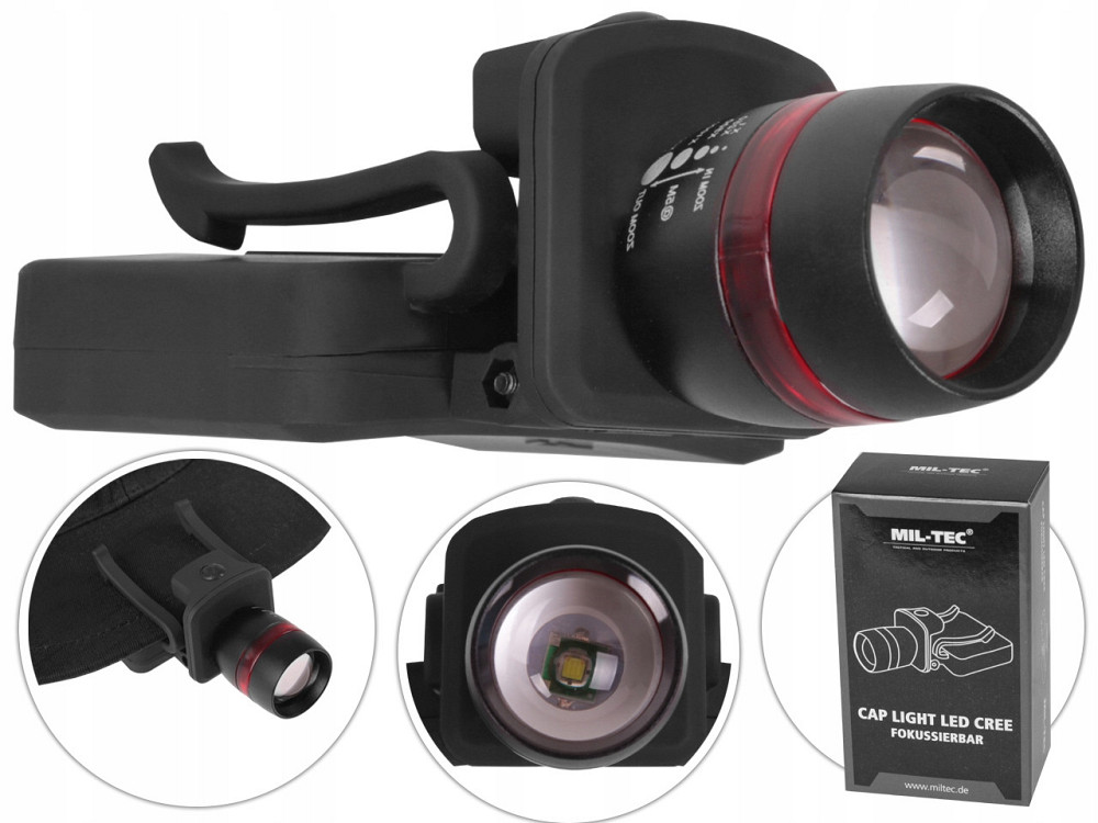 Універсальний Ліхтар 150 люмен із зумом та кліпсою ,3 режими роботи Mil-Tec від Sturm (15183500) Black Нововолинськ - фото 1