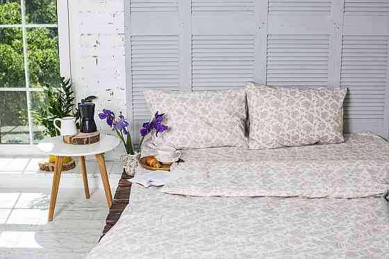 Підковдра на блискавці Ecotton двоспальна 175х210 см бавовняна бежевого кольору Коломыя