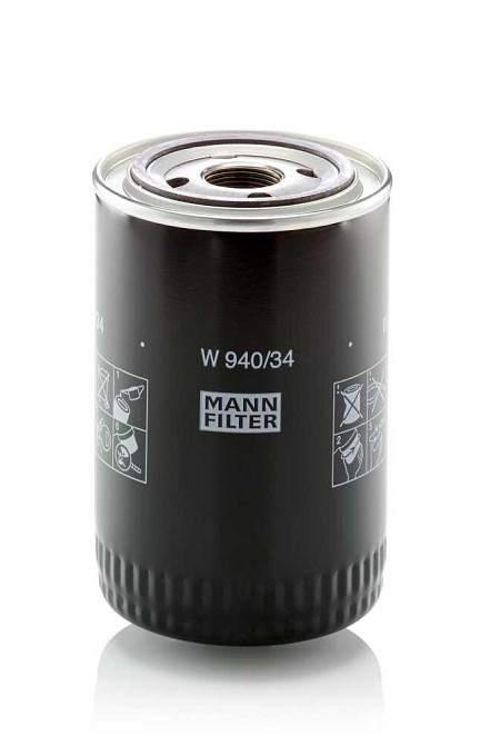 MANN-FILTER W 940/34 — Оливний фільтр для INTERNATIONAL HARVESTER | Надійний захист двигуна та ефективне очищення моторної оливи Ковель - фото 1