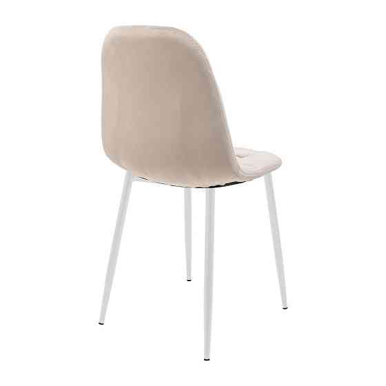 Стілець крісло м'який SplitDesign U Jasmine 21 білі ніжки Кремовий Київ