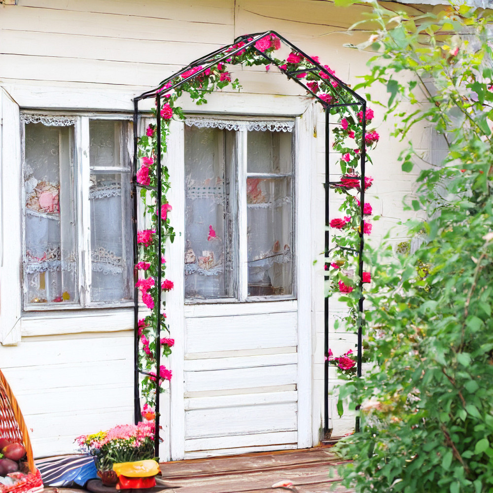 Садова Арка для плетених рослин Bonita, сталева, розбірна, чорна 232*132*34 см Бориспіль - фото 5