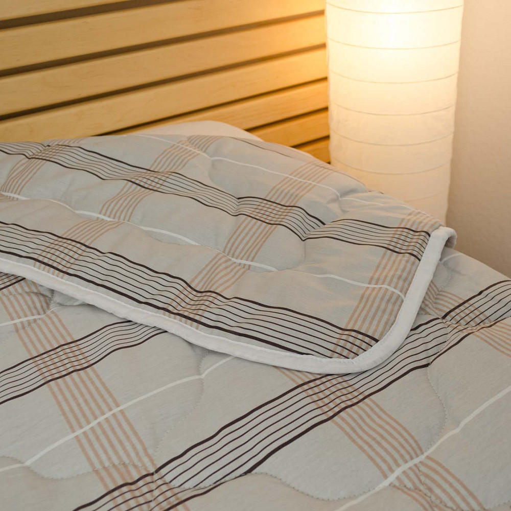 Ковдра конопляна літня Сатин Персиваль YouStar євро 200х210 см (Світло-сірий) Суми - фото 2