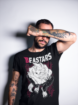 Футболка для хлопчика з аніме принтом Беастарс Легосхі Гірл Беастарс оверсайз (зріст від 165 до 180) Чорний AnimeJ0050m Дніпро