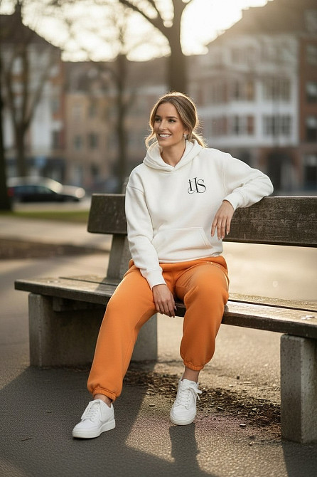 Теплий жіночий костюм тринитка на флісі Жовтогарячий L-XL Харків - фото 2