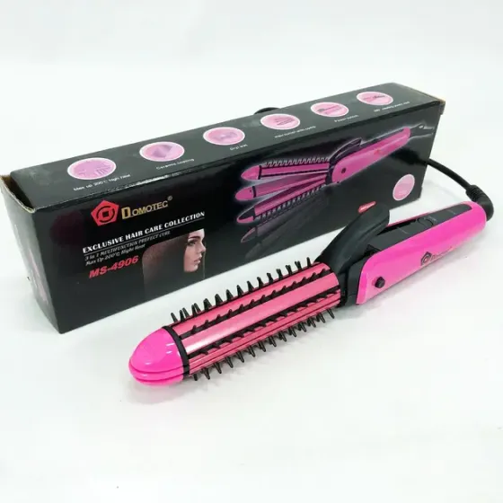 Щипцы для выравнивания, гофре, локоны, расческа с покрытием DOMOTEC MS-4906 3в1 Коломыя