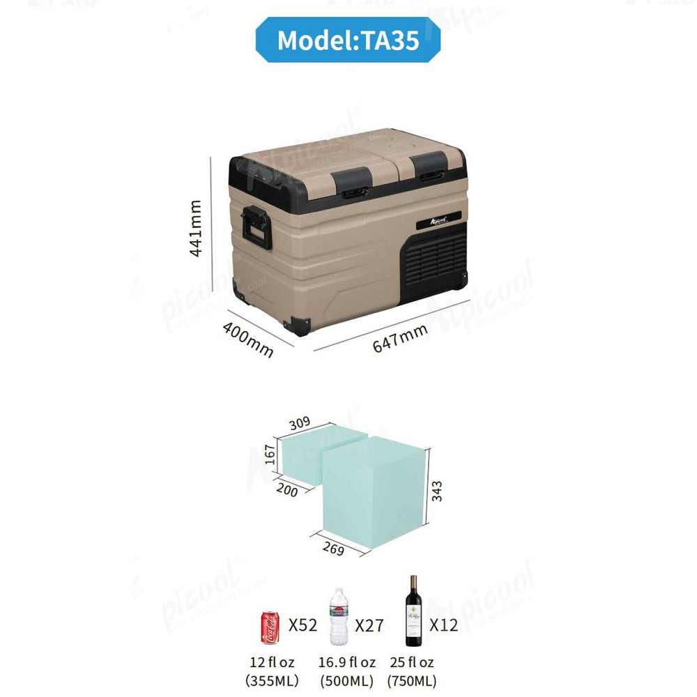 Компрессорный автохолодильник Alpicool TA35 (LG Compressor). Двухкамерный. До -20℃. Питание – 12, 24, 220 Черкассы - изображение 10