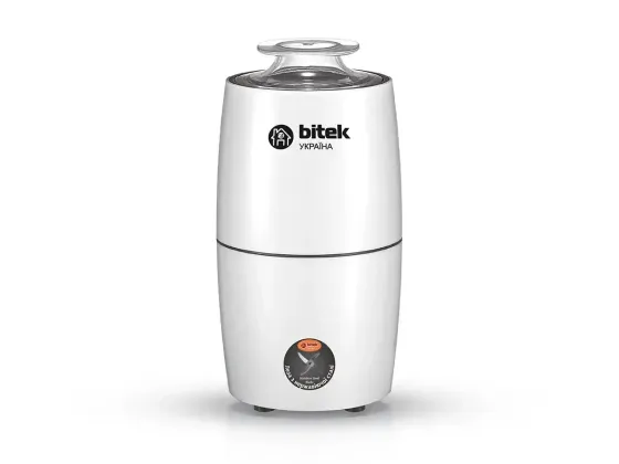 Кофемолка электрическая BITEK BT-7122 1000Вт 220В, объем 200г, 4 лезвия из нержавеющей стали, белая Киев