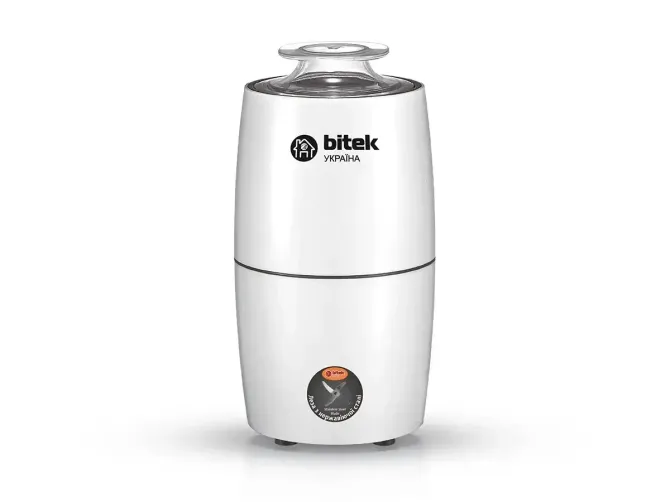 Кофемолка электрическая BITEK BT-7122 1000Вт 220В, объем 200г, 4 лезвия из нержавеющей стали, белая Киев - изображение 3