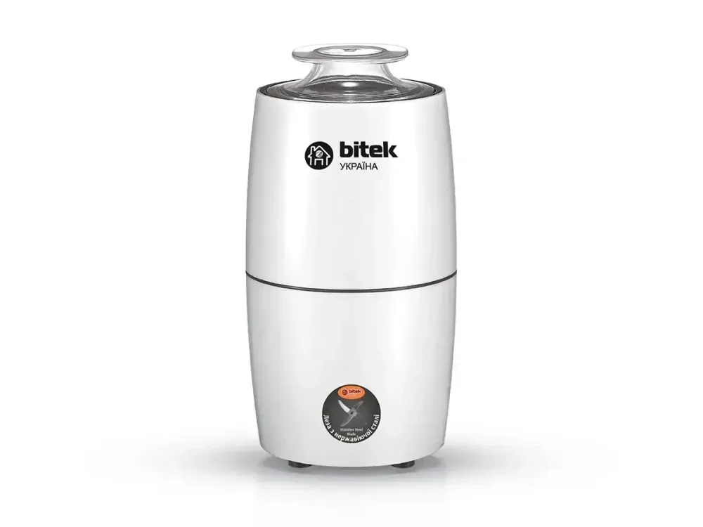 Кофемолка электрическая BITEK BT-7122 1000Вт 220В, объем 200г, 4 лезвия из нержавеющей стали, белая Одесса - изображение 3