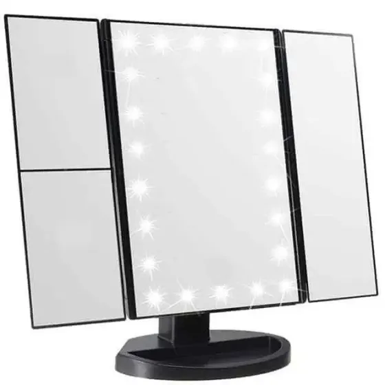 Зеркало тройное для макияжа Superstar Magnifying Mirror с LED-подсветкой прямоугольное с увеличением Коломия