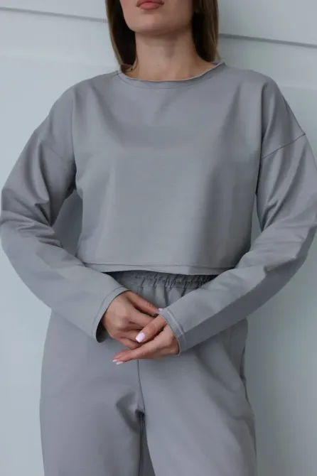 Стильний костюм із кроп-світшотом та прямими штанами Одеса - фото 9