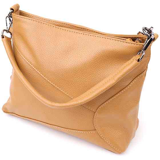 Жіноча сумка на два відділення з натуральної шкіри Vintage 23015 Світло-коричневий Київ