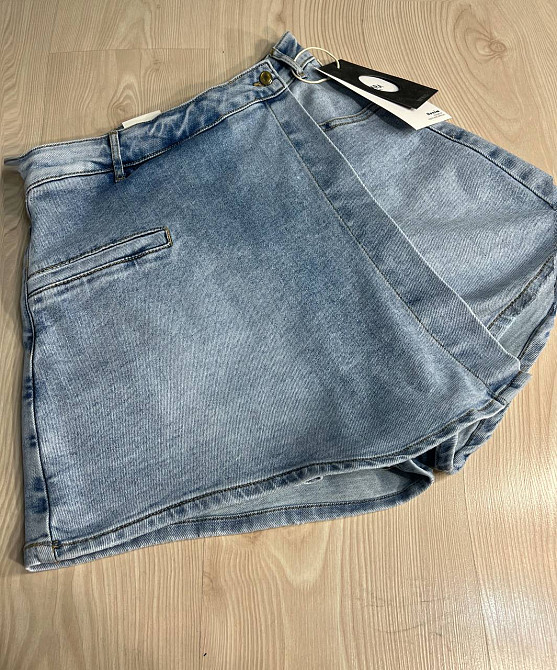 Шорты юбка женские M.Sara 6077 джинсовые короткие голубые, голубой, L, L, 84 см, 105 см Киев - изображение 20