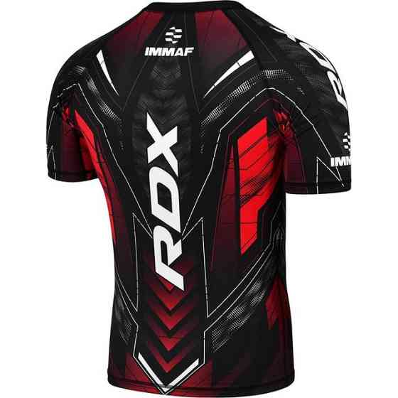Рашгард RDX на короткий рукав, схвалена IMMAF, Чорно червона XL Кам'янське