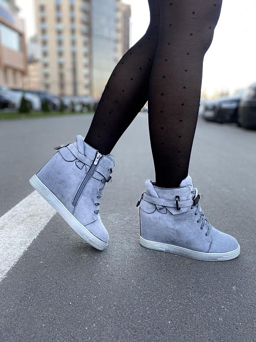 Снікерси жіночі Gofc сірі еко-замша 40р. (KLS-103-9) Коломыя - изображение 2