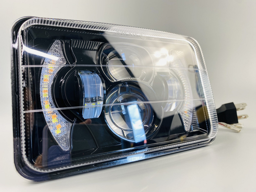 Фара LED прямоугольная 95W ближний + дальний + повороты алюминиевый корпус Мукачево - изображение 10